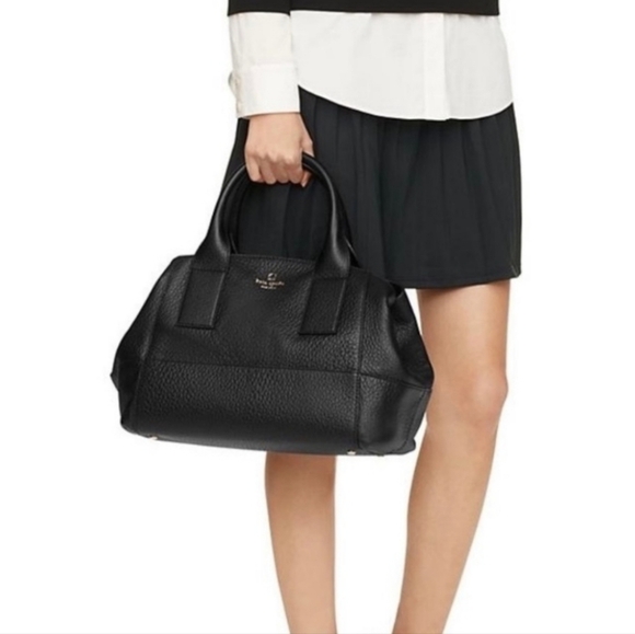 KATE SPADE Southport Avenue Sloan Large Black Pebbled Leather Satchel Purse - Picture 2 of 16